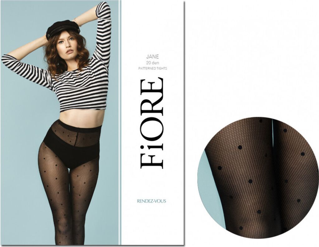 Schwarz gepunktete Strumpfhose 30 den Fiore Schwarz 2 Produktbild 