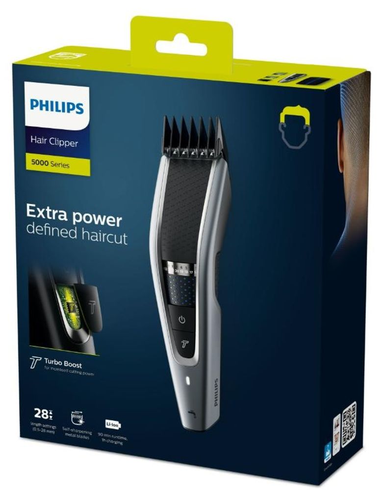 Philips 5000 series HC5630/15 tagliacapelli Nero, Argento Immagine del prodotto 