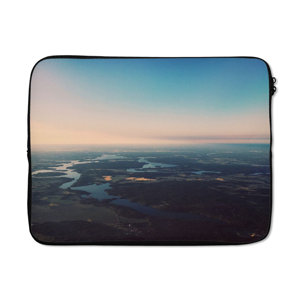 MuchoWow Laptop Hülle 17 Zoll Laptoptasche Schweden aus der Vogelperspektive - Zipper - Schutzabdeckung