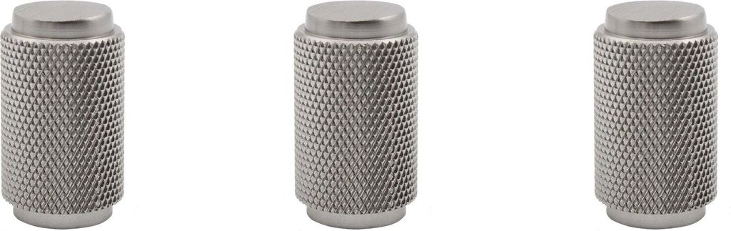 Natural Goods Berlin Möbelgriff ZYLINDER, Möbelknopf, Schrankgriff, Knauf für Schublade und Tür, Silber, 3 Stück