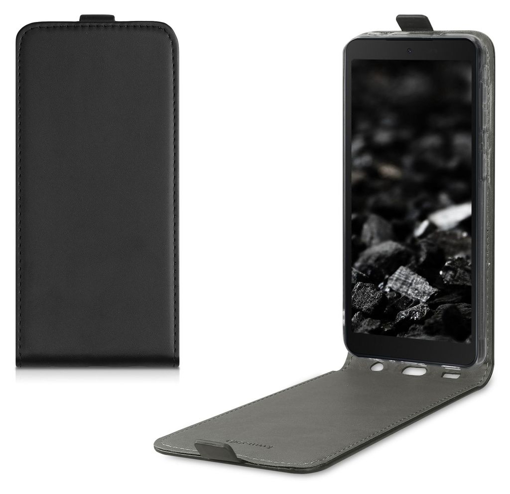 kwmobile Schutzhülle kompatibel mit Samsung Galaxy Xcover 5 - Hülle Handy - Flip Case Handyhülle Schwarz