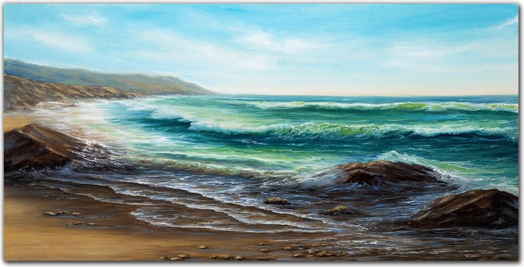 Coloray Bild aus Leinwand 100x50 Leinwand Dekoration - Wellen