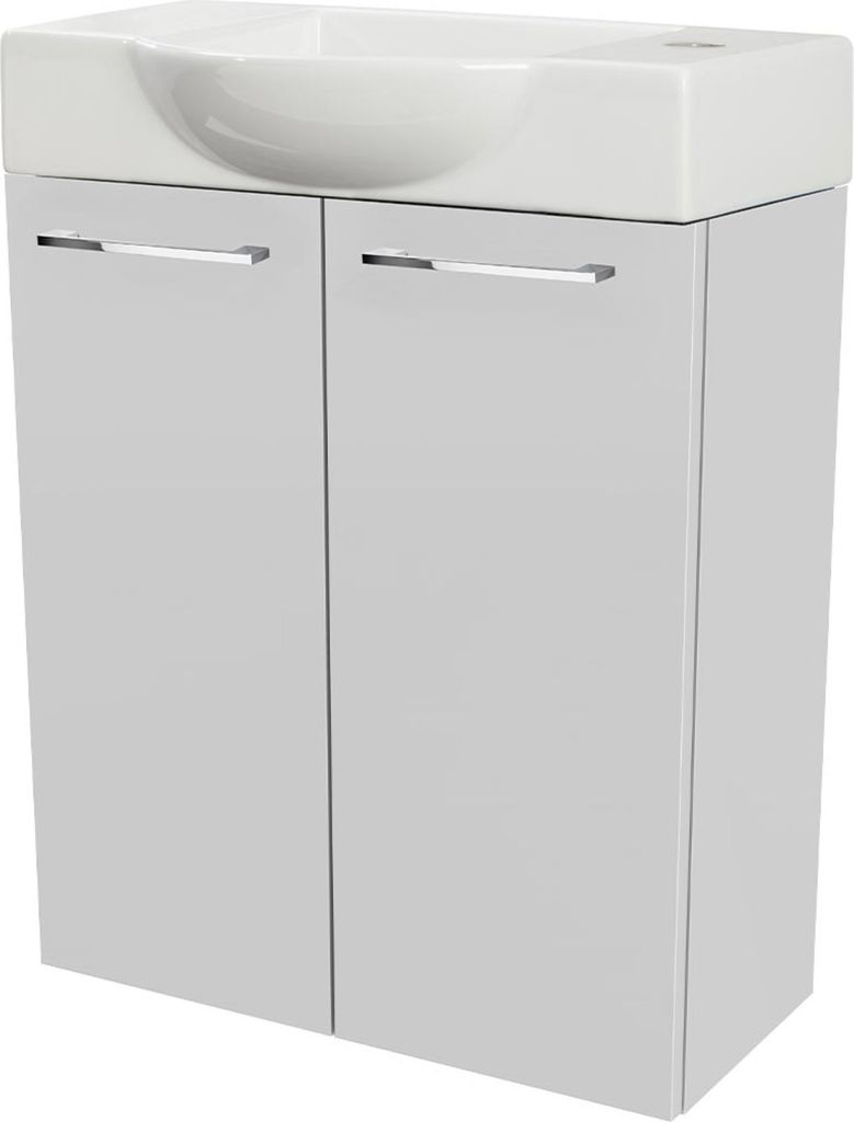 Fackelmann SBC SCENO Gäste WC Set 2-teilig 55 cm, Weiß, Produktbild 