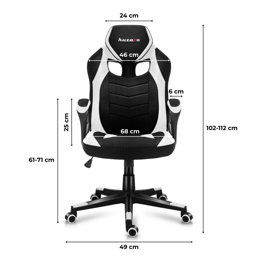 Huzaro Force 2.5 White Mesh Gaming Chair - 6