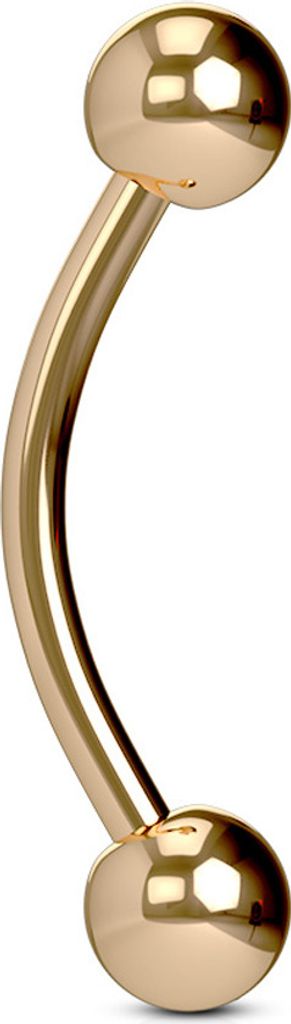 Piercing Augenbrauen Augenbrauenpiercing Banane Kugel Bananabell Curved Barbell rosegold 1,2 mm 11 mm