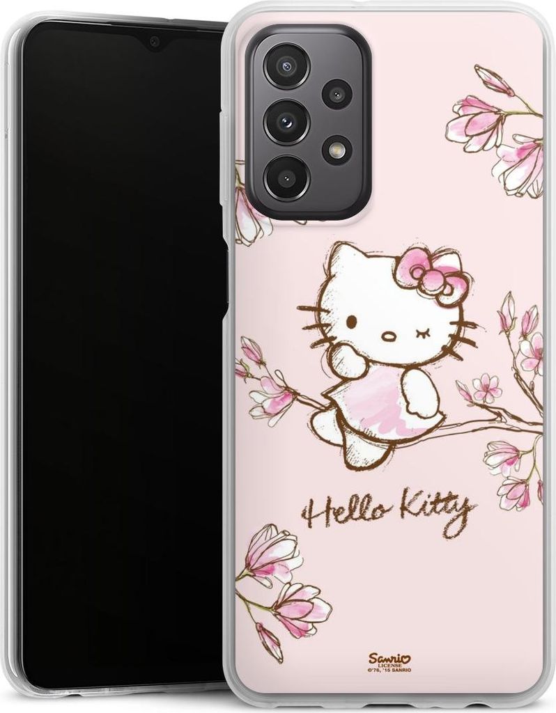 DeinDesign Slim Hülle für Samsung Galaxy A23 5G Silikon Case Ultra Dünn Handyhülle Fanartikel Hanami Hello Kitty