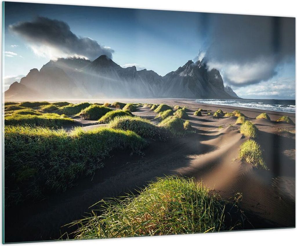 Bilder auf glas - Vulkan Natur - 100x70cm - Glasbilder - Wandbilder - Kunstdruck - zum Aufhängen bereit - Wanddekoration aus Glas - Glas Bilder - ...