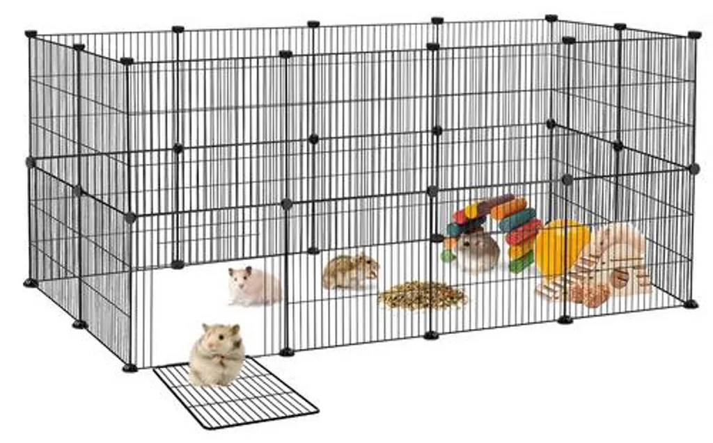 Espace de Jeu Modulable pour Petits Animaux 142x72x72cm Noir LARS360