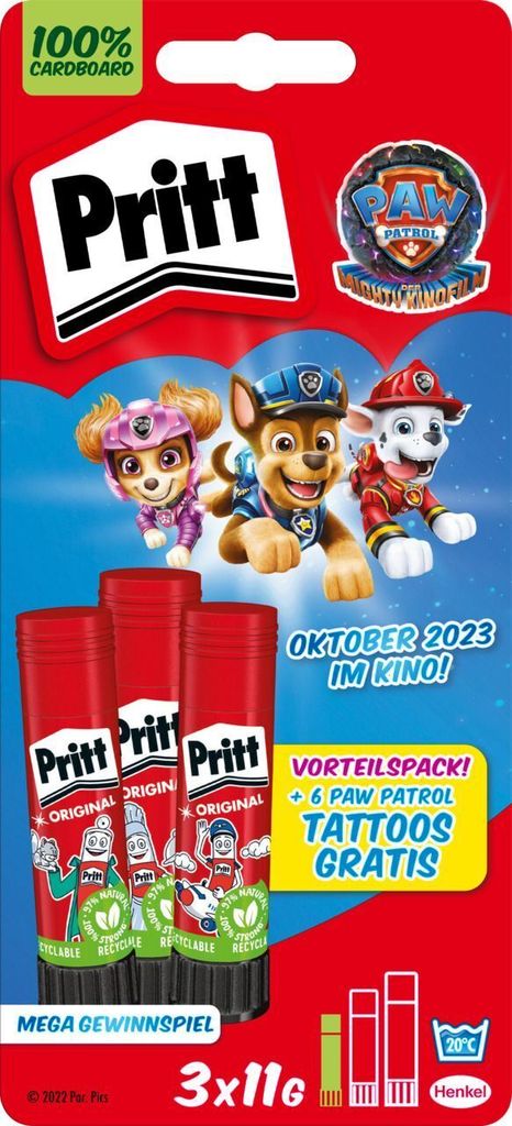 Pritt Klebestift BTS 2023 "PAW PATROL" 3 x 11 g Blister Produktbild 