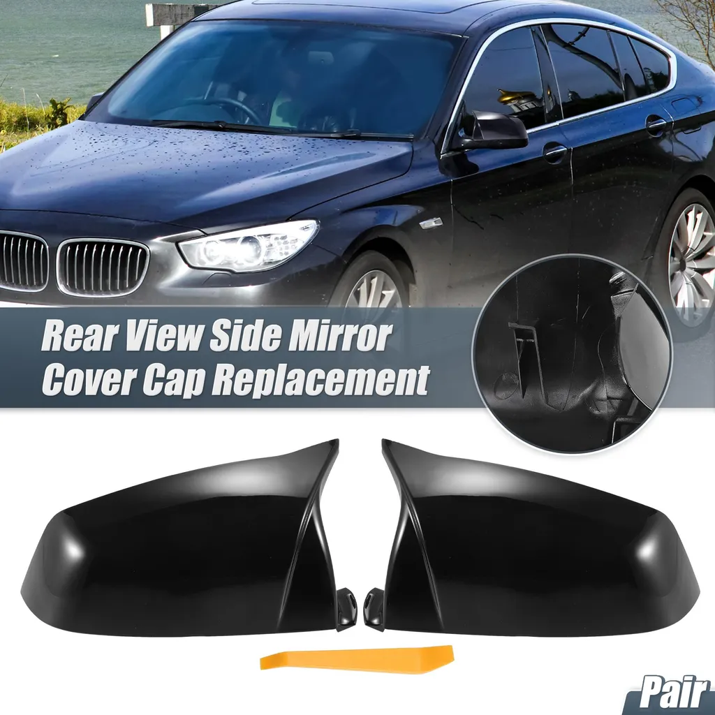 Coques de Rétroviseur BMW Série 5 6 7 F01 F02 Noir Brillant Remplacement
