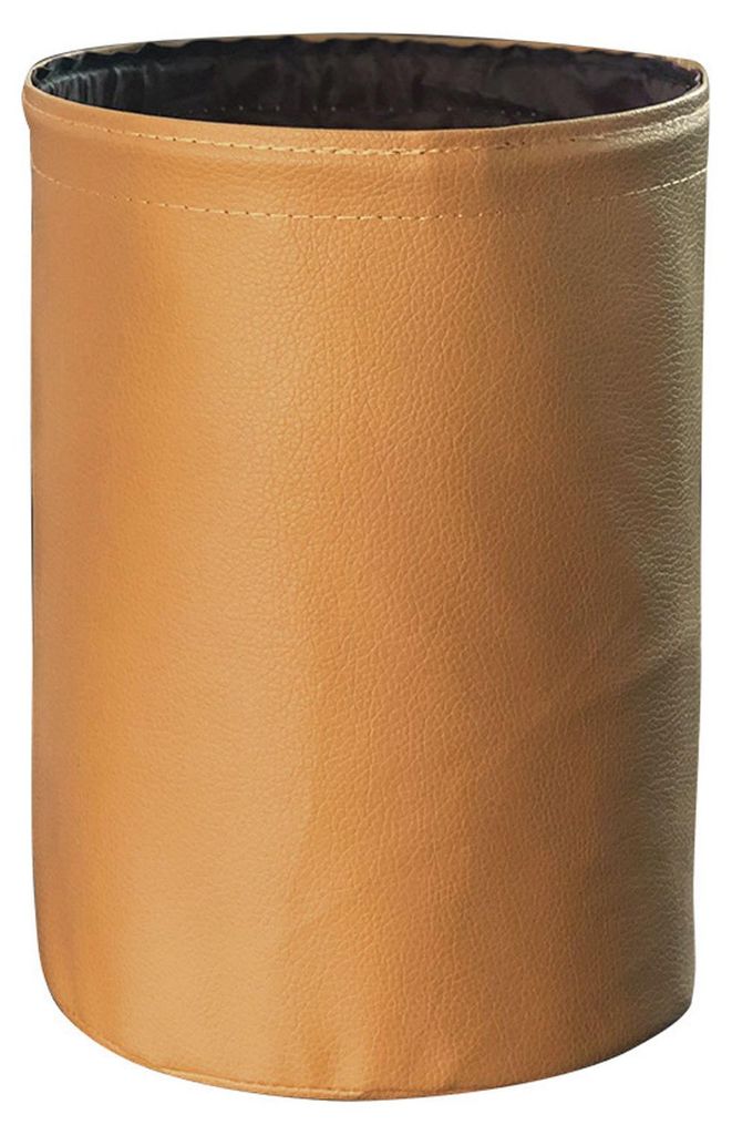 Faltbarer Auto-Mülleimer, wasserdicht, auslaufsicher, multifunktional, doppelwandig, waschbar, zum Aufhängen mit Gummiband, beige