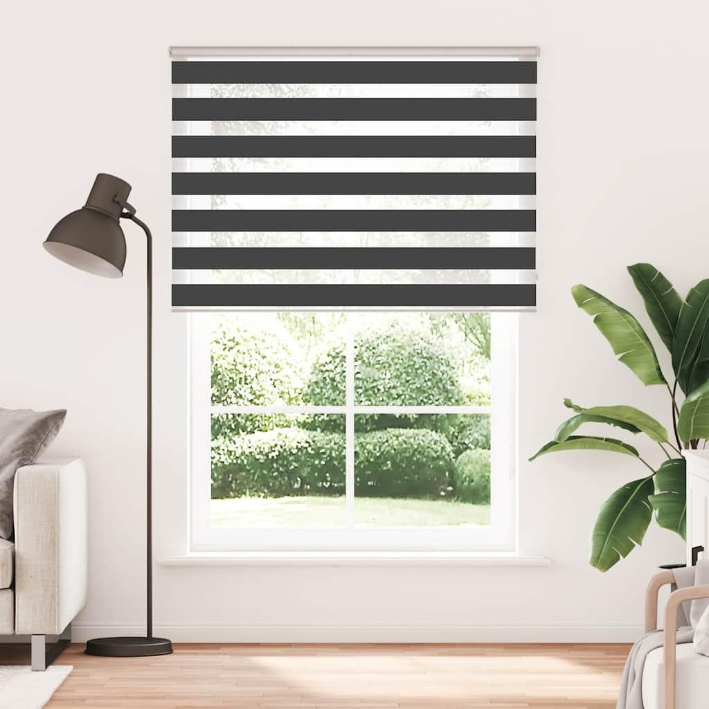 vidaXL Doppelrollo Schwarz 160x200 cm Stoffbreite 155,9 cm Polyester