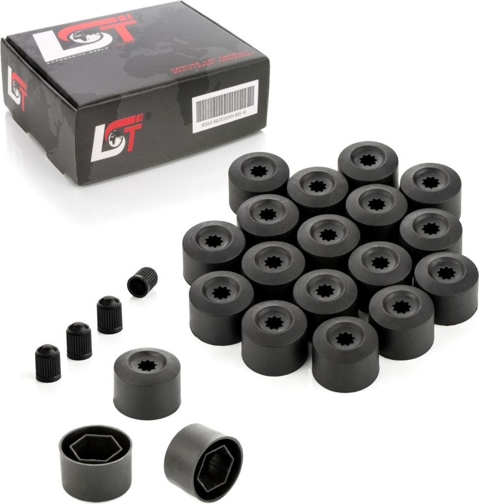 20x Radschrauben Abdeckkappen Radschraubenkappe 17mm schwarz für AUDI PORSCHE