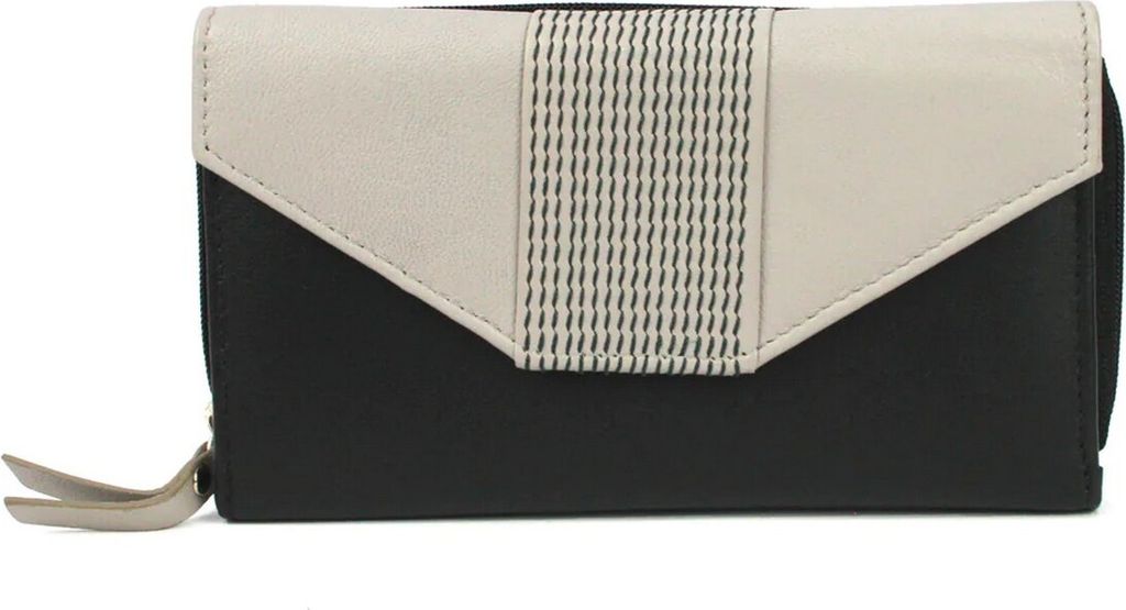 Eastern Counties Leather - "Sofia" Leder Brieftasche EL404 (Einheitsgröße) (Schwarz/Elfenbein)