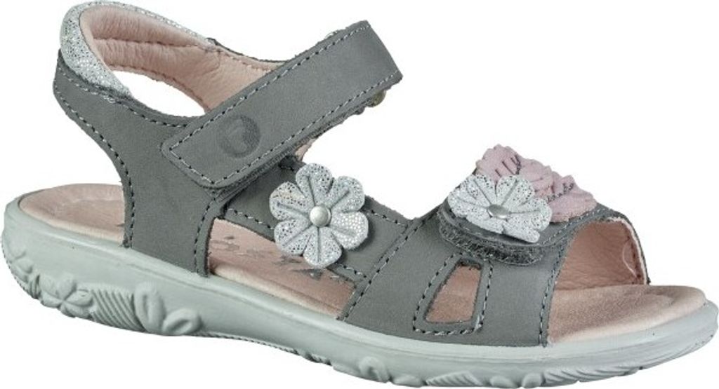 Ricosta Cilla, Mädchen Nubukleder Sandalen in graphit, mittlere Weite, weiches Microfaserfußbett