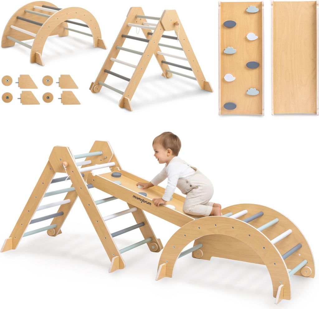 Grande aire de jeux Montessori en bois pour la maison - Image du produit 