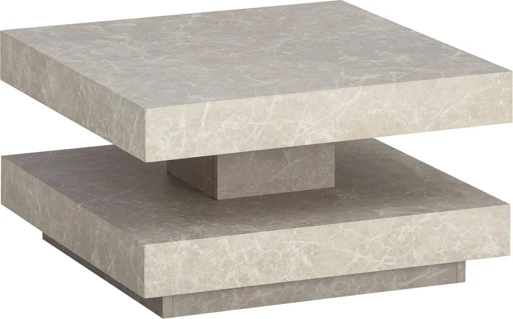Table basse aspect pierre sable 60x60 cm design moderne et robuste - 6