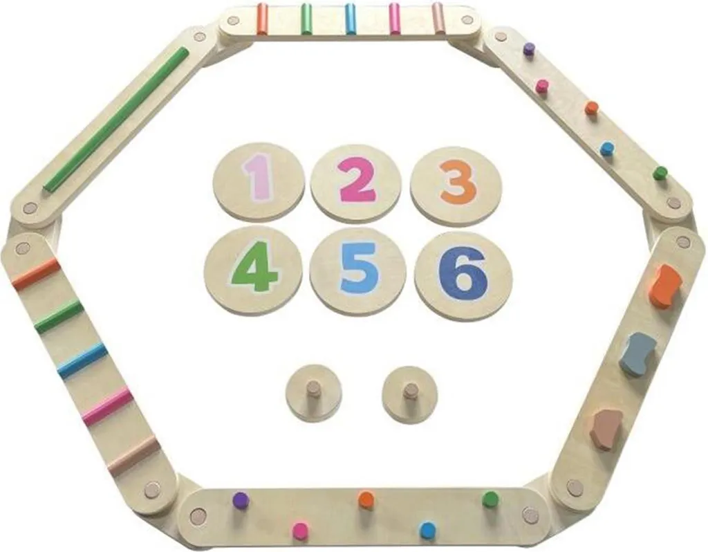 2Kids Toys Piste d'Équilibre en Bois Naturel pour Enfant - Set de 6 Pièces