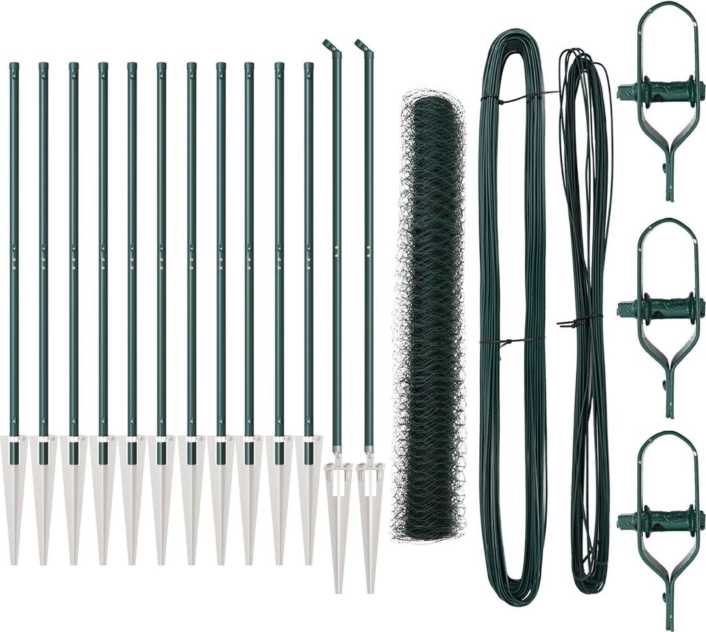 Möbel Zaunset Set aus 2 Grün Plastikbeschichteter Stahl 25 x 1,2 m - Zaunzubehör 3353101
