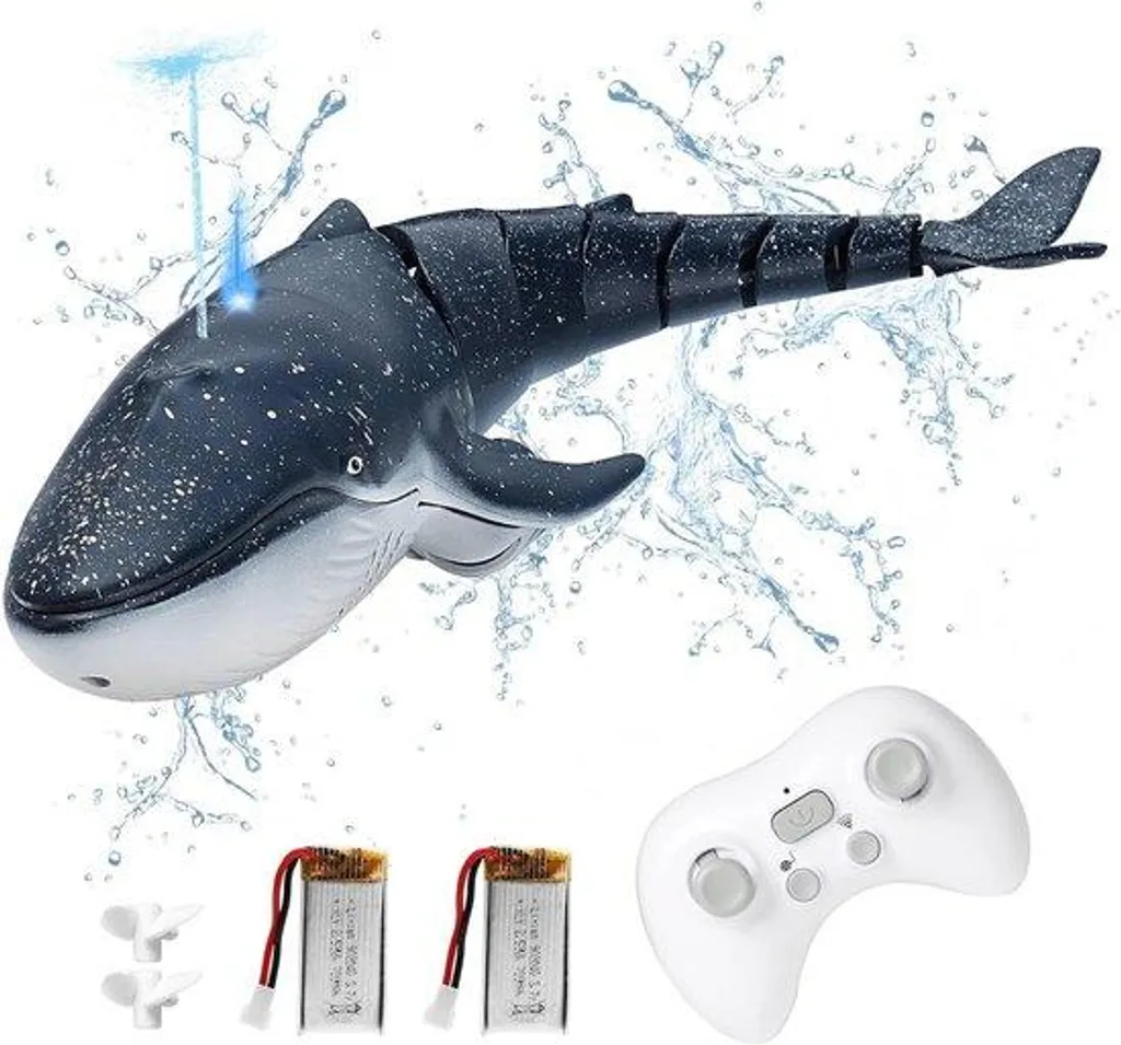 Bateau télécommandé double moteur et fonction jet d'eau pour piscine