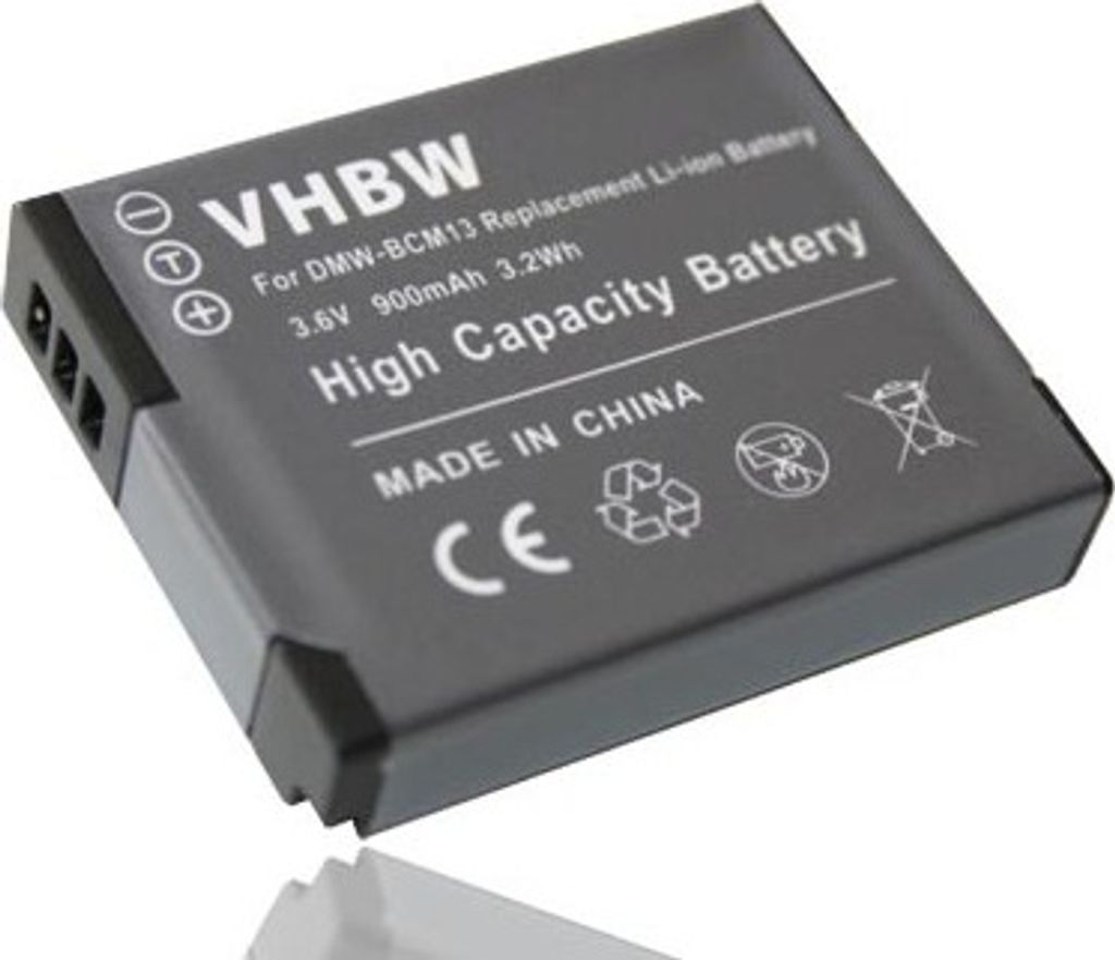 vhbw Akku kompatibel mit Panasonic Lumix DMC-TZ56, DMC-TZ40, DMC-TZ41, DMC-FT5, DMC-TS5, DMC-FT7, DMC-TZ71, DMC-TZ61 Kamera (900 mAh, 3,6 V, Li-Ion)