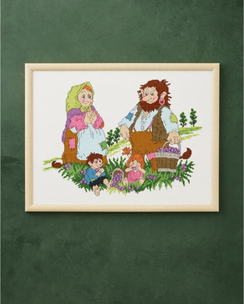 Permin Kreuzstich Stickpackung "Die Beerenpflücker ", Zählmuster, 40x30cm