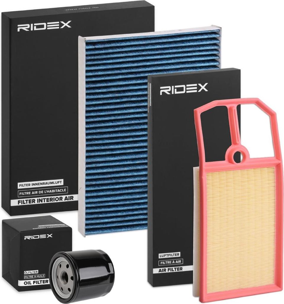 RIDEX Filterset Inspektionspaket Filtersatz für VW Golf IV Schrägheck (1J1) Golf IV Variant (1J5) Lupo (6X1, 6E1) POLO (6N2) Polo Schrägheck (6N1)