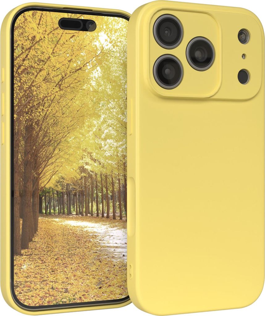 EAZY CASE - TPU Hülle für Apple iPhone 17 Pro, TPU Case stoßfeste Handyhülle, weiches Cover mit Kameraschutz, Silikonhülle in Gelb