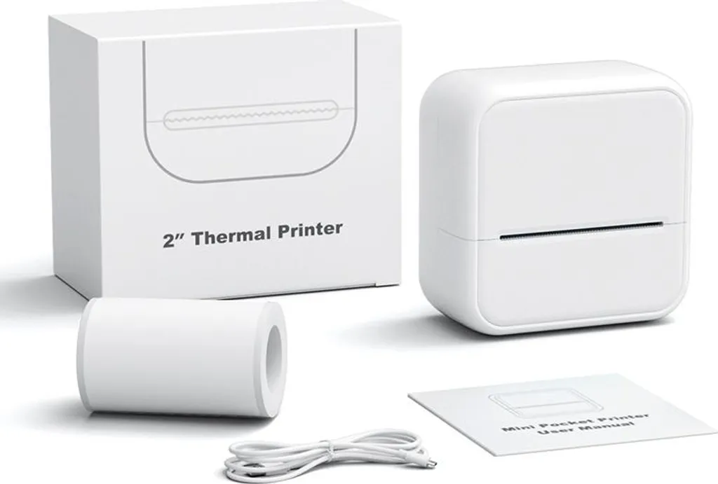 Mini Imprimante Thermique Bluetooth Rechargeable pour Étiquettes et Codes