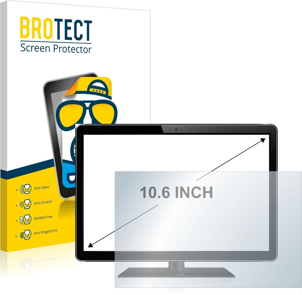 2x BROTECT Schutzfolie für Kassensysteme mit 26.9 cm (10.6 Zoll) Displays 230 x 138 mm Displayschutz Displayschutzfolie Folie Matt Entspiegelungsf...