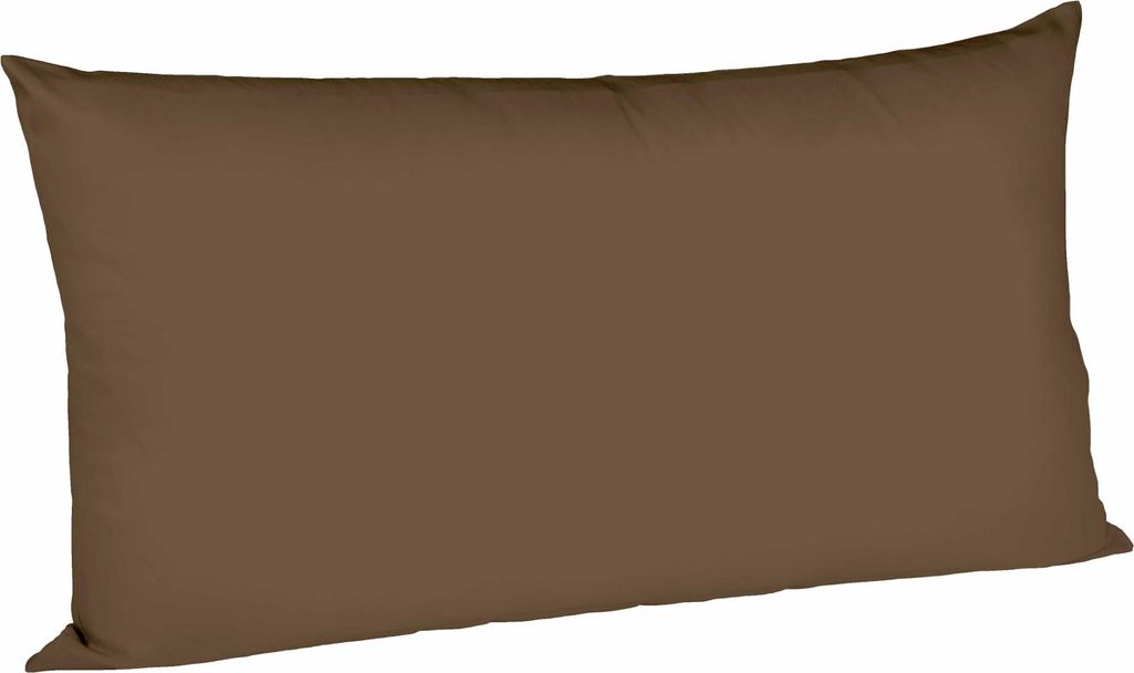 fleuresse Mako Satin Kissenbezug Colours Uni 40x80 cm Zartbitter