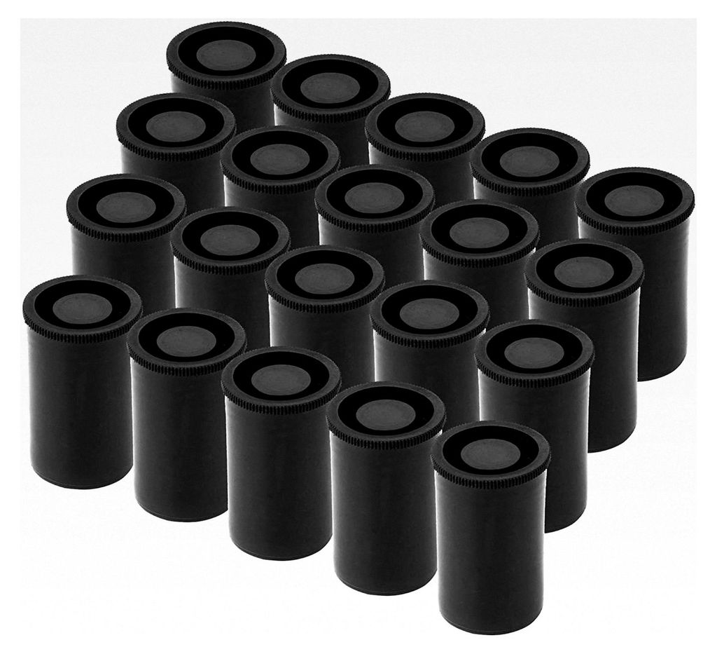 35mm Kunststofffilmkanister - 20 Stück (Schwarz)