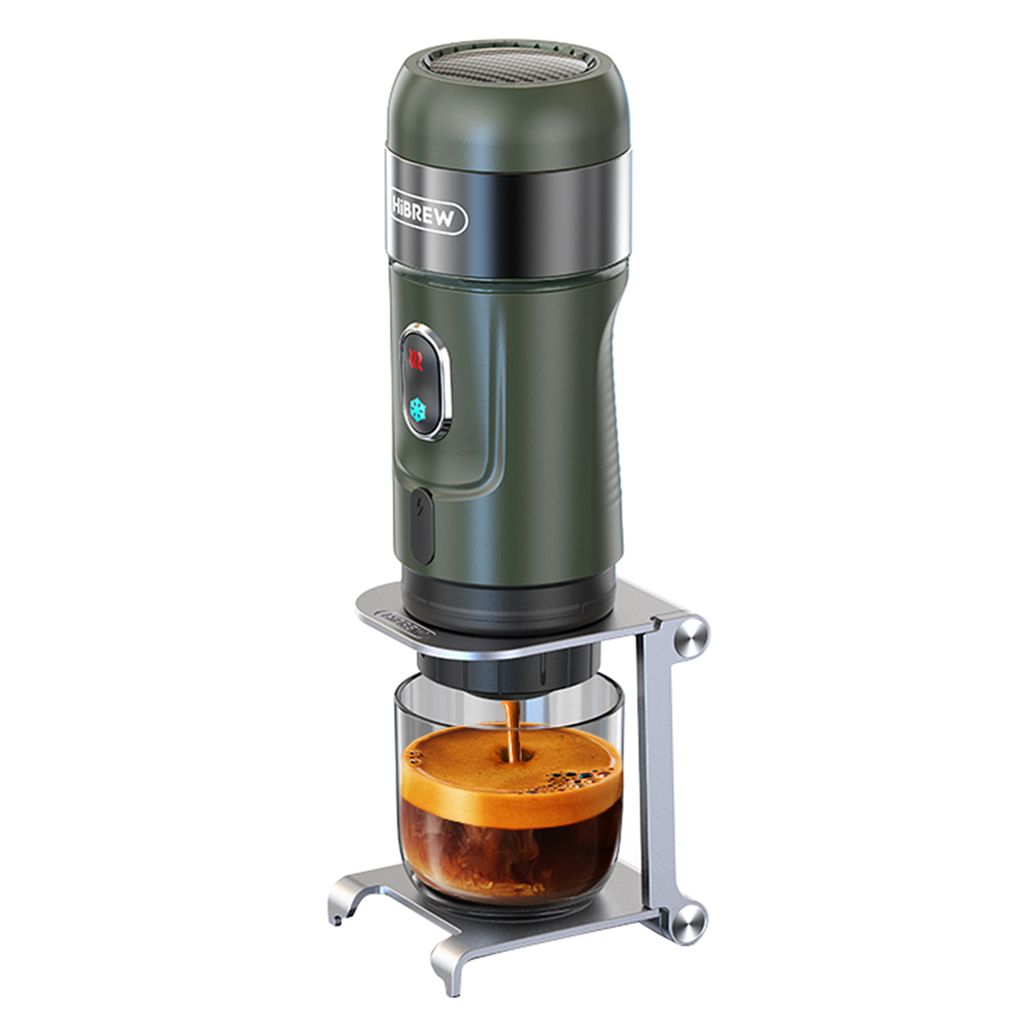 HiBREW H4B Kabellose tragbare 3-in-1-Espressomaschine, 15 Bar Druck, 2200 mAh wiederaufladbarer Akku, mit Adapter-Aufbewahrungstasche und Halterung