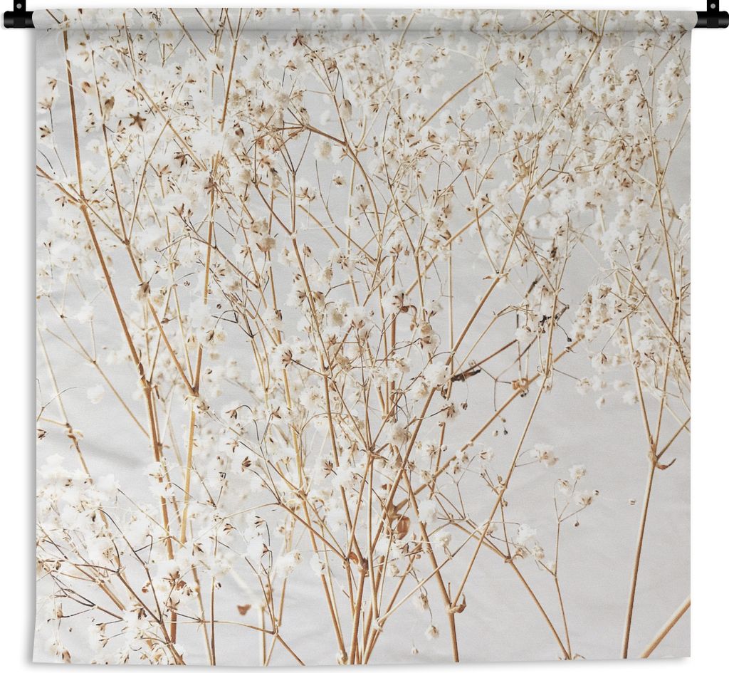 MuchoWow Wandteppich Wandbehang Natur - Äste - Blumen 90x90 cm Tapisserie Dekoration Wandtuch - Wandaufhänger