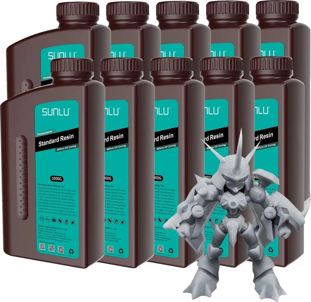 Résine d'impression 3D standard grise liquide 1kg haute performance UV