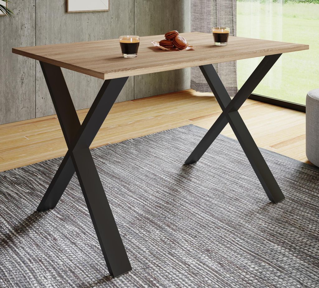 VCM Premium Holz Esstisch | H. 76 x B. 110 x T. 50 cm | Küchentisch Speisetisch Tisch Xona X