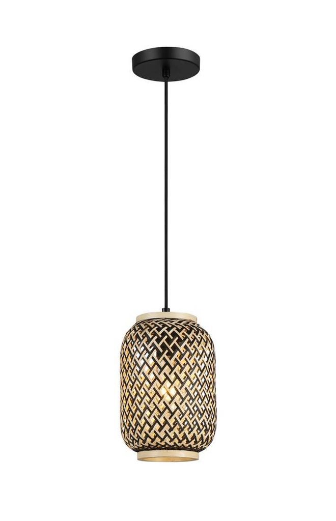 Rabalux 72091 Pendelleuchte 1 Spot Adalla, E27, schwarz-mehrfarbig, rund, Skandinavisch, ø170mm