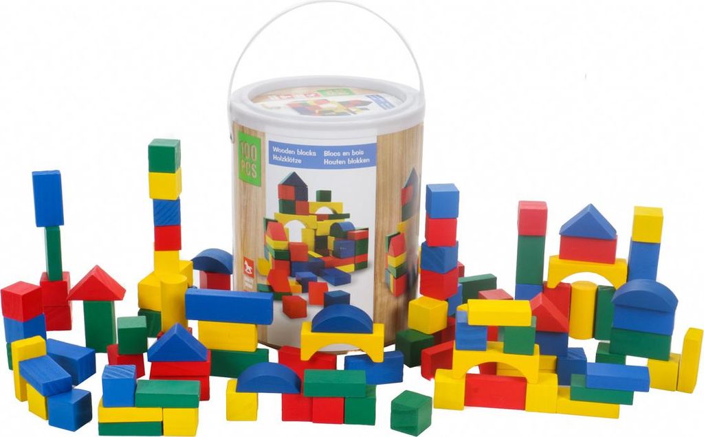 Holzbausteine, 100 Stück bunt lackierte Bauklötze, 8 Produktbild 