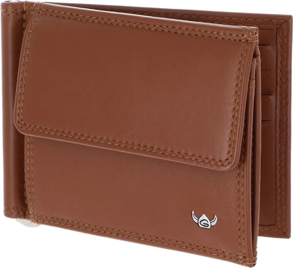 Portefeuille Anti-Piratage RFID Cuir Brun avec Clip à Billets Intégré