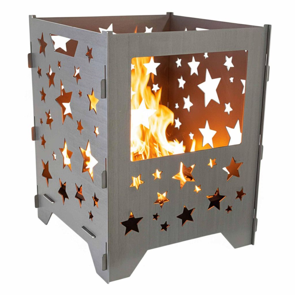 Feuerkorb Sterne weihnachtliche Feuerstelle für den Garten 50cm