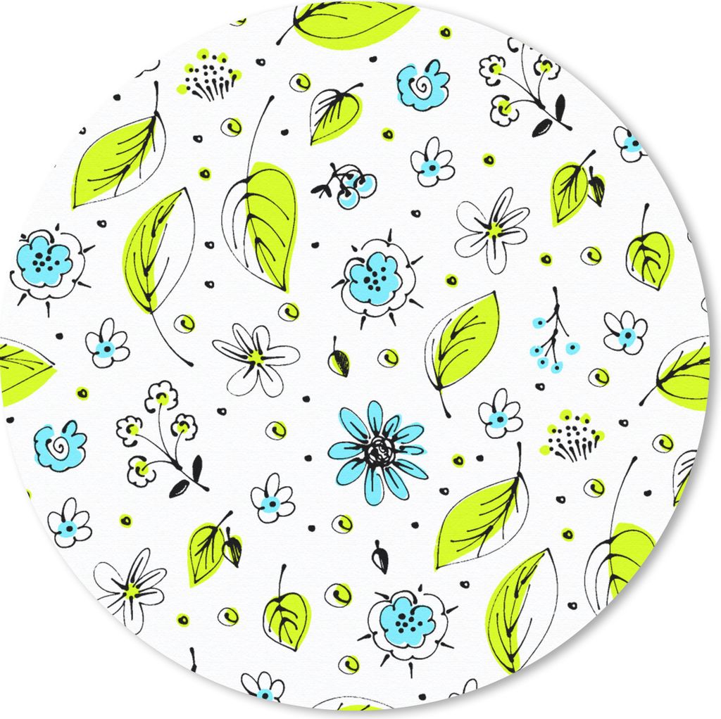 MuchoWow Mauspad Mousepad Flora - Bohème - Muster - Fantasie - Blumen 40x40 cm - Mousepads - Maus Mat - Pad - Mausunterlage - Schreibtisch Acces...