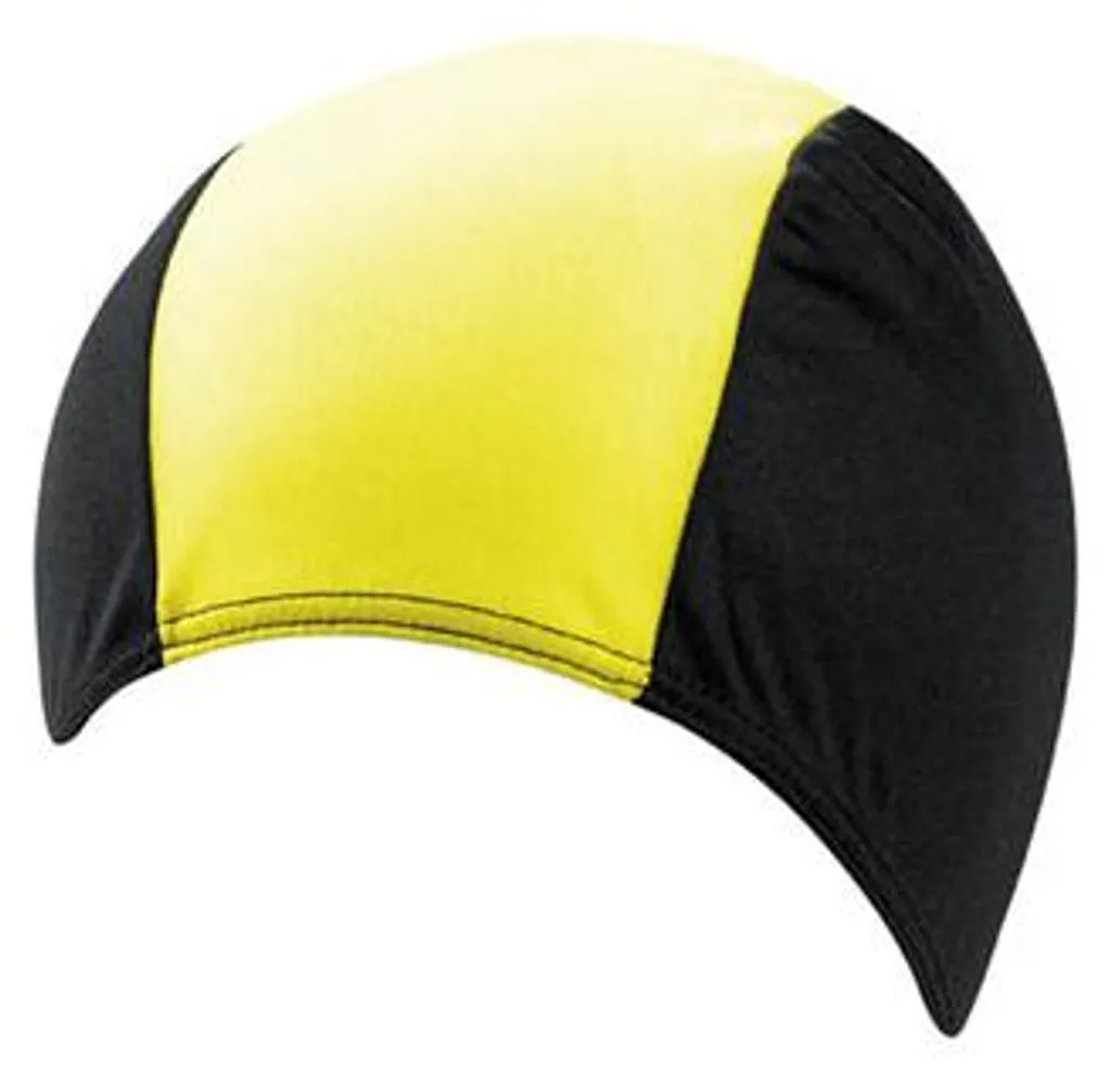 Bonnet de bain textile Beco confortable pour homme - Noir et jaune vif