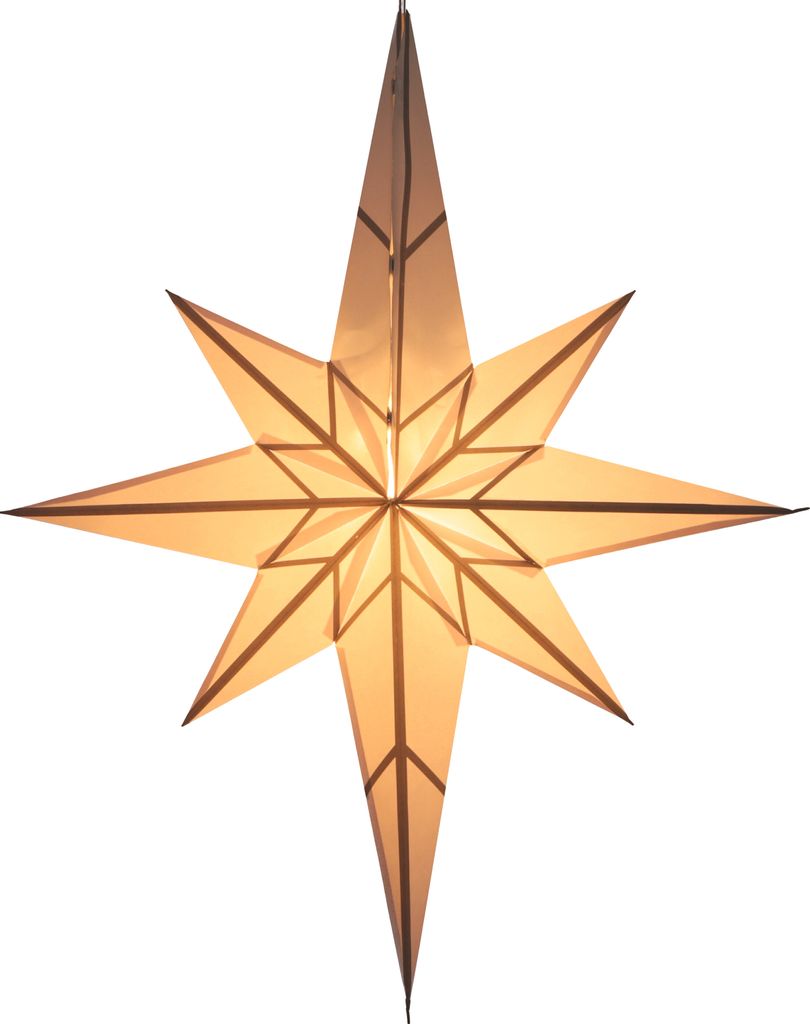 Faltbarer Advents Leucht Papierstern, Weihnachtsstern 70 cm - Zerberus, Weiß, Star Fensterdeko