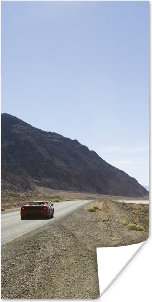 MuchoWow Poster Roter Lamborghini in der Wüste 60x120 cm - Wandschmuck