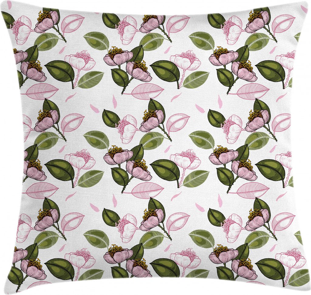 ABAKUHAUS Hawaii Kissenbezug, Retro Blumen Illustration, Waschbar mit Reißverschluss Kissenhülle mit Farbfesten Klaren Farben Beidseitiger Druck,...