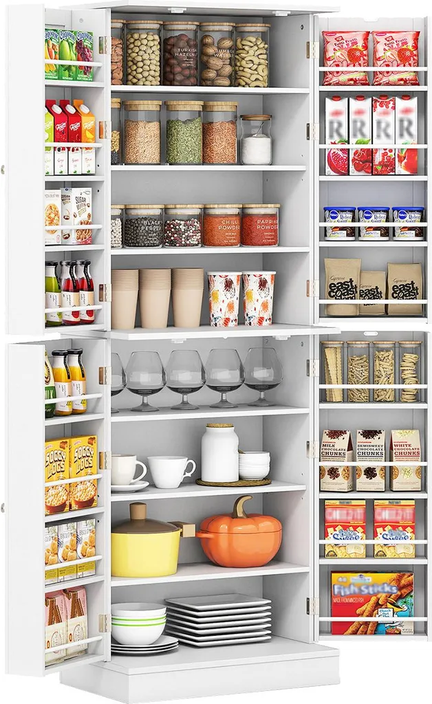 Buffet de cuisine blanc indépendant avec rangement modulable 170 cm