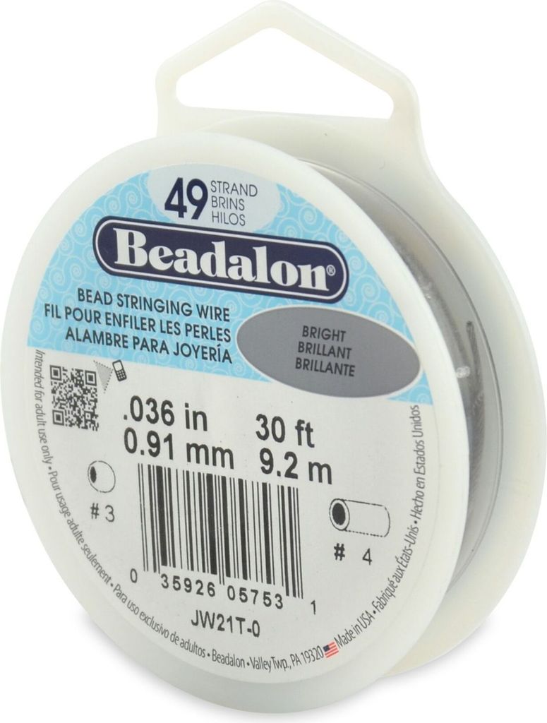 Beadalon Schmuckdraht Edelstahl-kunststoffummantelt/ transparent, Ø 0,91mm-9,20m