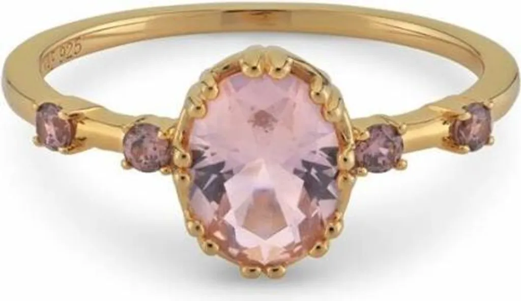Bague solitaire en or jaune et oxydes sertis modèle 12433Y/54