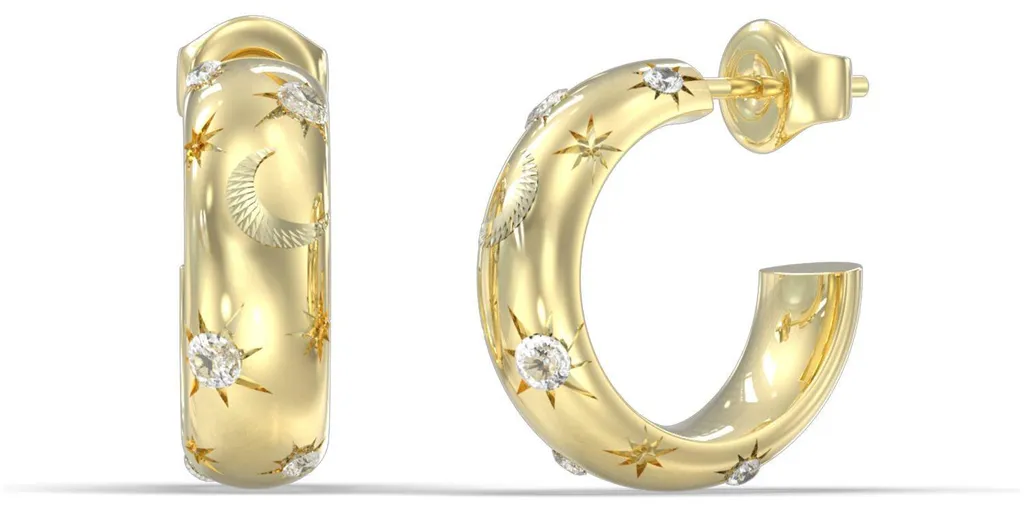 Boucles d'oreilles Créoles Guess JUBE06243JWYGT Acier Doré Inoxydable