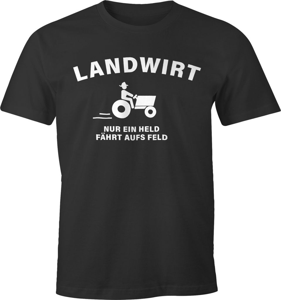 Landwirt nur ein held fährt aufs Feld T-Shirt Herren Moonworks anthrazit XXL